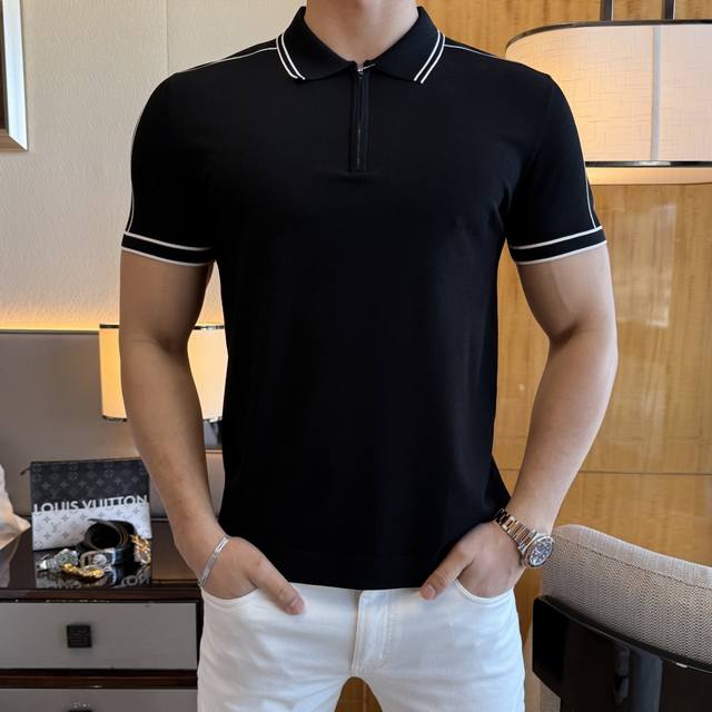 杰尼娅 2025Ss春夏最新大爆款精品短袖T恤，定制进口轻柔伊力特面料，时尚大牌元素Logo点缀，会呼吸的面料，质感细腻柔软，贴身冰爽顺滑。吸湿排汗，简约大方又