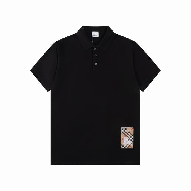 Bbr 巴博利 25Ss新款 经典格纹战马 贴饰Polo 230克重双纱全棉珠地 颜色：黑 白 码数：S M L Xl Xxl