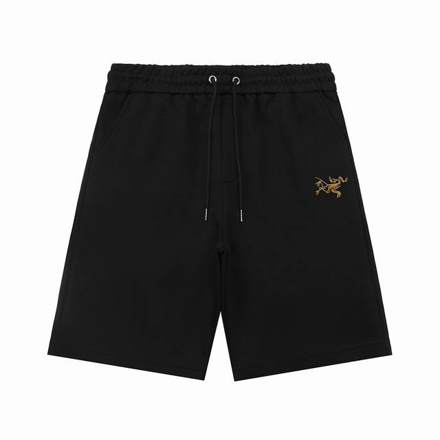 Arc Teryx 2025新款 轻奢主义 刺绣海浪鸟Logo 后开袋 男女日常通勤穿搭必备 休闲短裤 定制毛圈面料 松紧+抽绳可调节裤腰 进口机高密度刺绣工艺