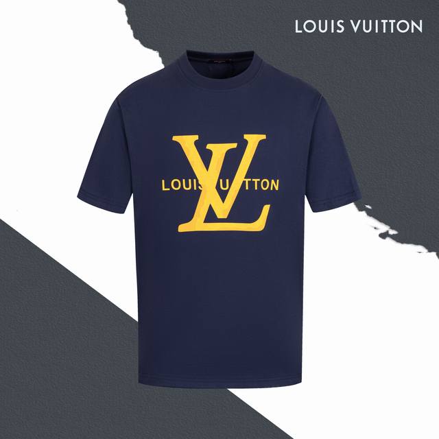 款号Sl51 Lv路易威登大标字母Logo立体硅胶压胶圆领短袖 印花 情侣同款 全套包装 三标齐全 区别市场通货 随意对比 纯棉280克高克重32支双纱 不起球