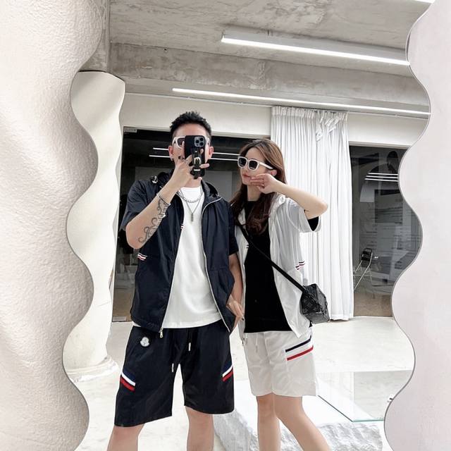 蒙口Ss春夏新款短袖套装，男女同款。上身效果超赞，码数48-56
