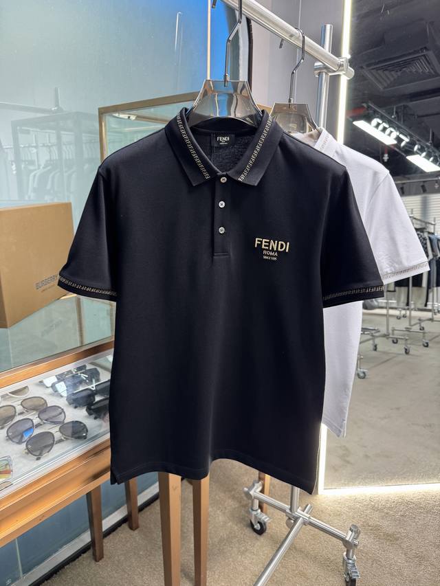 Fd 2025Ss夏季新款 Logo男士翻领Polo衫！经典商务男款，高端男装的天花板级别的商务男款！简约时尚大气不失优雅，单穿内搭体面过人，品质控 细节控的闭
