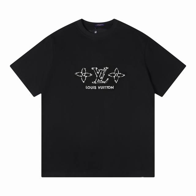 隔天 25Ss早春新品 Louis Vuitton 印花Logo短袖 Logo标识精致升级，灵感源自八十年代复古 原版面料 官方同款 短袖T恤 定制280克同缸