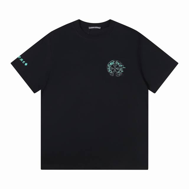 隔天 60Ss早春新品 克罗心 260克圆领短袖T恤 官方同步 高版本 高品质 时尚个性 百搭潮流 纯原品质 原版面料 吊牌 领标 水洗麦 三标齐全 颜色: 黑