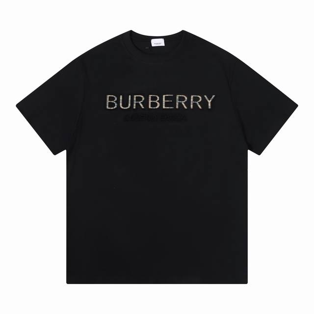 隔天 25Ss早春新品 Burberry 巴宝莉压花工艺 Logo标识精致升级，灵感源自八十年代复古 原版面料 官方同款 短袖T恤 定制260克同缸染面料 手感