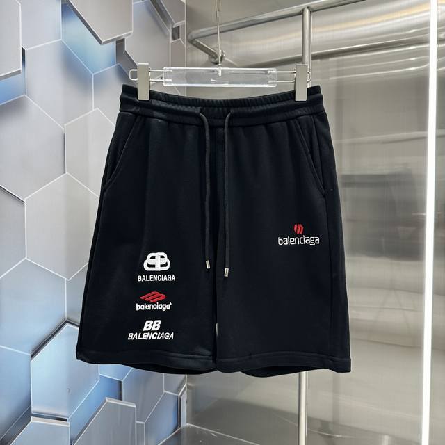 Ble 巴黎 夏季新款短裤 Logo字母印花 男女同款 M L Xl Xxl Xxxl五个码 黑色