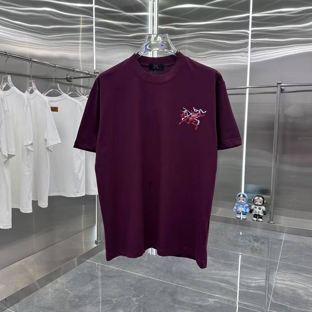 始祖鸟 2025春夏新款260克 短袖T恤 个性印花 男女同款宽松版 S M L Xl Xxl 五个码 黑色 酒红色