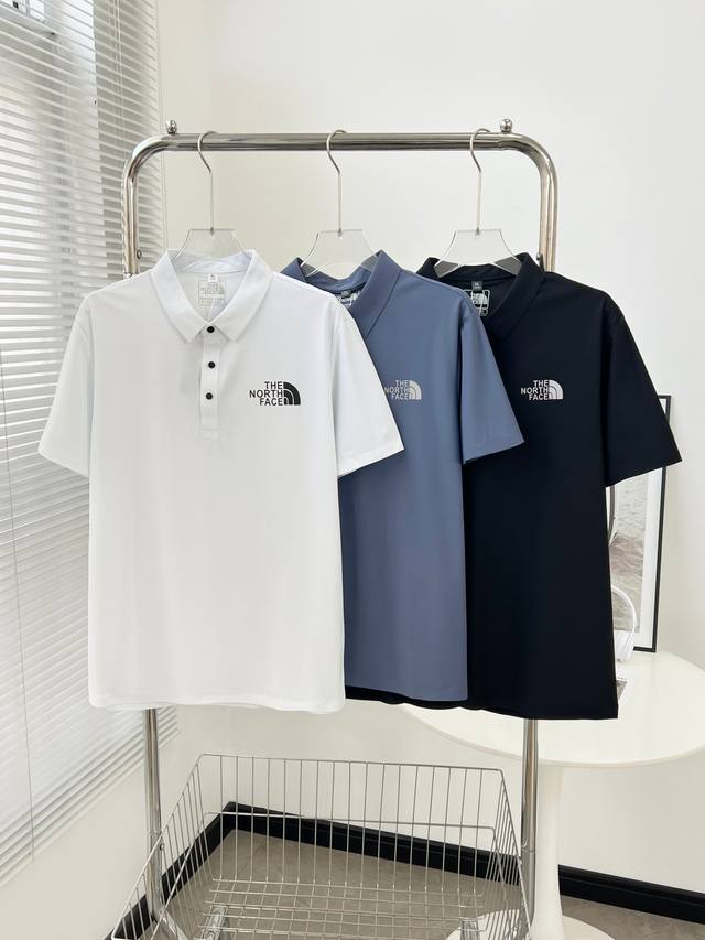 8818# The North Face 北面纯色冰丝 速干 无痕Polo衫 夏季新品 无痕压胶翻领短袖Polo衫，绝对高品质的东西，不论是面料还是做工很上档次