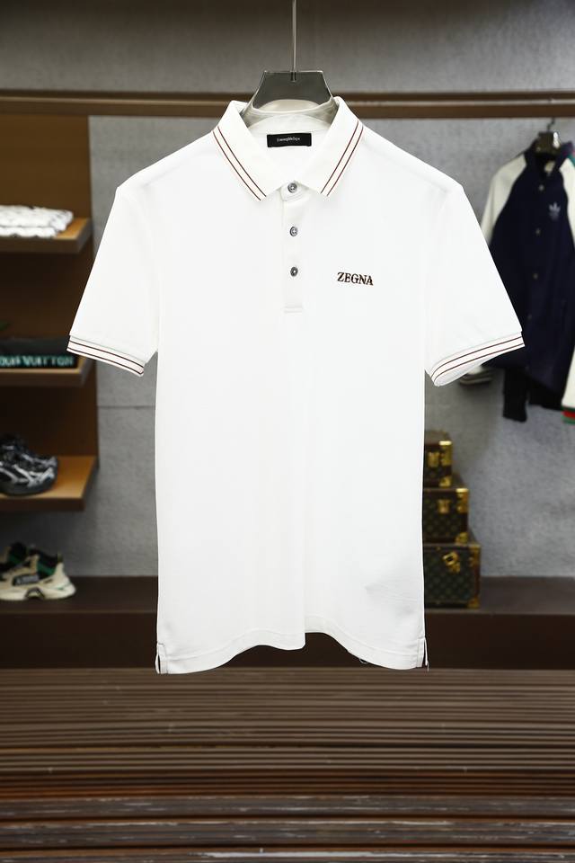 杰尼亚-Zegna 商务休闲通勤款,渠道精品唯美主义的英式裁剪艺术尽显男士魅力风采. 25春夏 专属标识Polo衫短袖T恤 经典的翻领裁剪工艺从未停止.既不单调