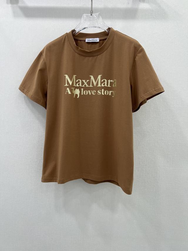 Maxm* 24早春新款，强烈推荐的爆款，烫金字母前印花T恤，高级进口纯棉面料，宽松版型，上身非常漂亮，4色3码Smlb