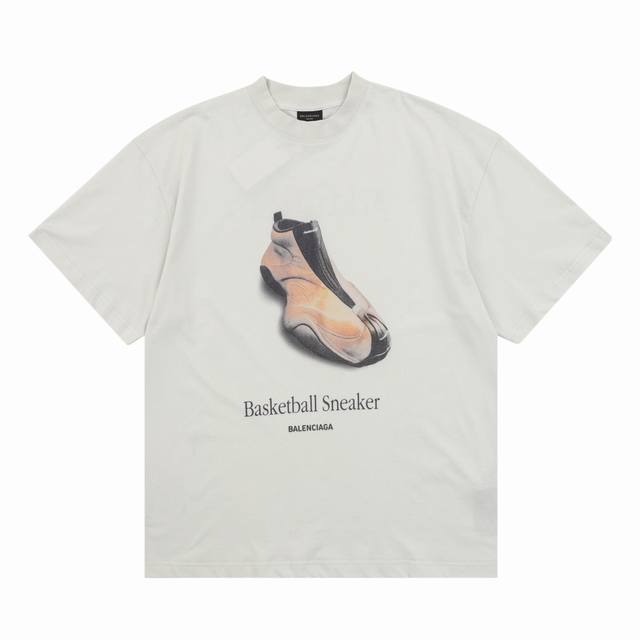 balenciag* 巴黎世家 球鞋印花短袖 胸前椭圆机直喷印花 无色差效果立体 廓形裁剪 码数Xs-L