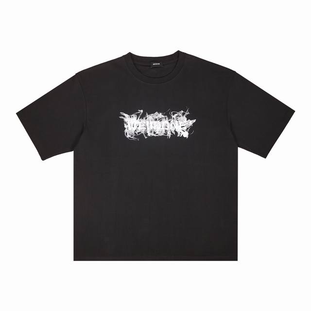 特价 We11Done 当季新款 烟雾印花短袖 高克重双纱精梳棉面料 白墨印花工艺渐变过渡自然 成衣经高温洗水定型 穿洗不变形 廓形裁剪 码数Sml