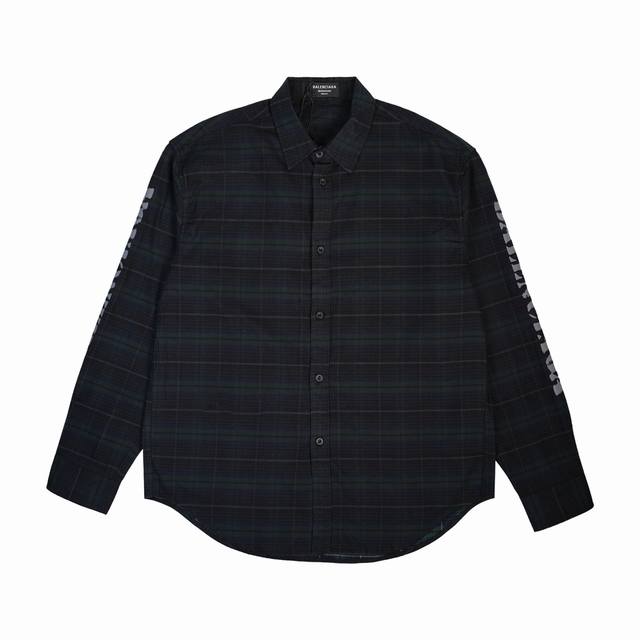 blcg 巴黎 模糊字母格子衬衫 定位对格裁剪 暗沉色调更适合日常搭配 码数Sml
