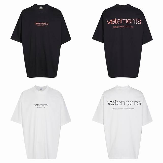 V16 顶配版 24Ss 新款 Vetement 新款 胸前印花短袖T恤！ 采用260精梳纯棉面料及所罗娜配套螺纹，已做强力预缩水工艺久洗不易变形。前胸及背后字
