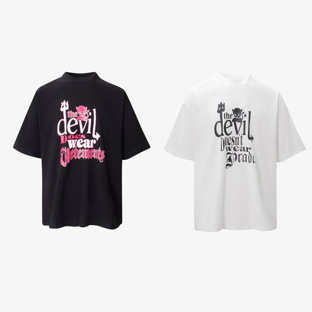 V02 顶配版 Vetements 23Ss新款恶魔Ins爆款短袖！Rap Capper 同款！ 高质量版 重磅280克面料，配套螺纹，旧洗不变形，版型宽松，男