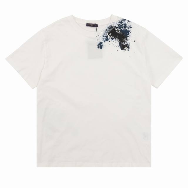 Louisvuitton 路易威登 水墨晕染白色情侣款短袖T恤 Size：S-L