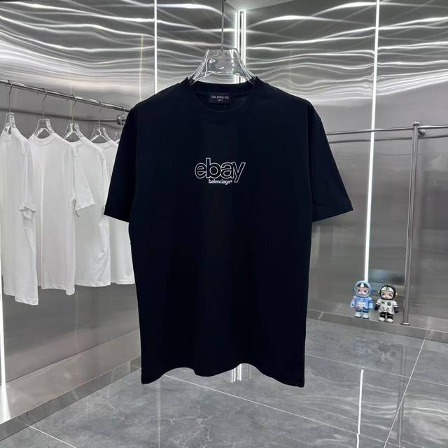 Bal 巴黎世家 2025春夏新款260克短袖T恤 个性印花 男女同款宽松版 S M L Xl Xxl 五个码 颜色：黑色 白色