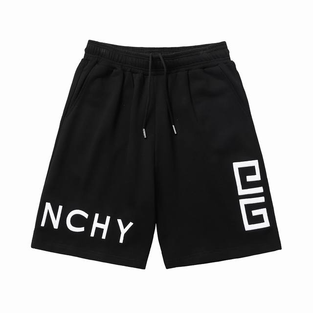 602# 新款 高品质 新配色夜蓝来袭！Givenchy Gvc Fw21 Logo 、布面、垂感达420G，立体刺绣 百幕 大短裤 男女同款 尺码Xs.S.M