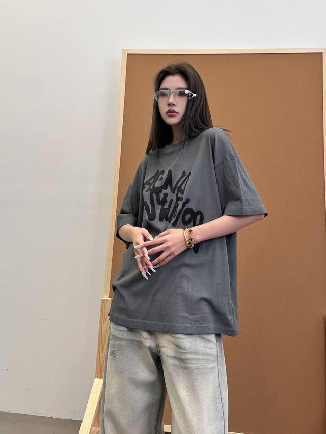 Acne ｜ 新款短袖T，成衣炒色印花工艺，100%棉，男女同款，尺码Sml