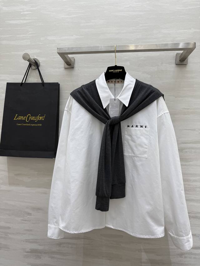 Marni2披肩式两件套衬衣 高品质定制 现货首发Size：S M L S码肩宽：52，胸围：110，衣长：61