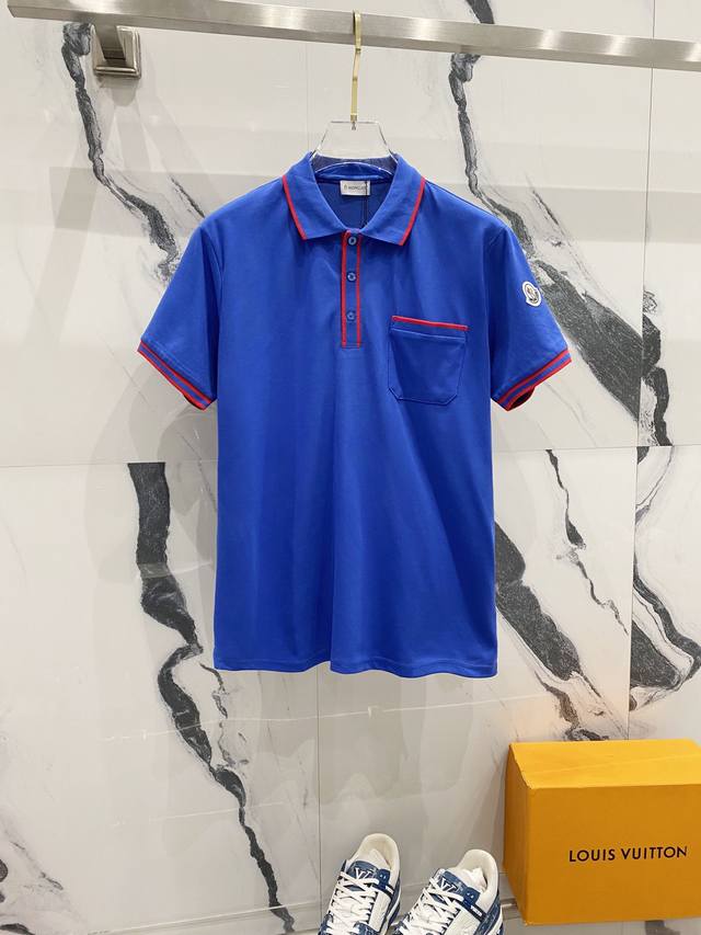 Moncler 蒙口 翻领Polo衫 撞色线条口袋徽章小Logo标识 官方同步 商务首选 时尚个性 百搭潮流 纯原品质 原版面料 吊牌 领标 水洗麦 三标齐全