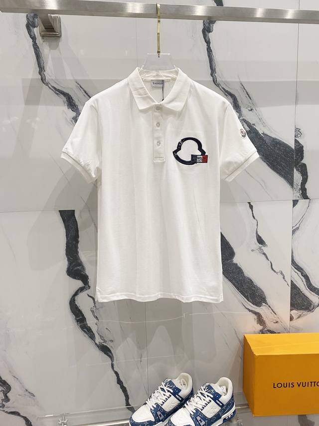 Moncler 蒙口 翻领Polo衫 品牌标志字母刺绣Logo标识徽章手袖 官方同步 商务首选 时尚个性 百搭潮流 纯原品质 原版面料 吊牌 领标 水洗麦 三标