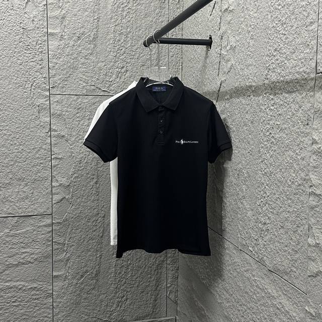 拉夫*劳伦Polo 2025春夏新款 简约标志字母刺绣珠地面料 短袖Polo男女同款 尺码： M L Xl 2Xl 3Xl 颜色：黑色 白色