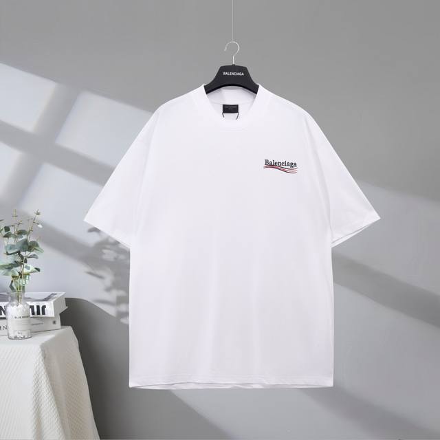 b112# 市场顶级品质 Balenciaga 巴黎世家2025Ss 经典可乐海浪印花短袖T恤 印花采用进口椭圆机胶浆工艺 市场顶级的质量 官网品质 罗纹定织定