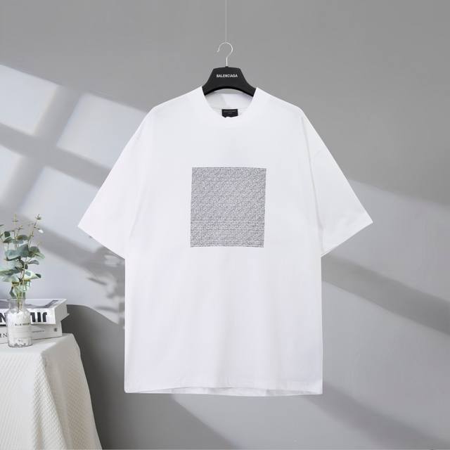 b101# 市场顶级品质 Balenciaga 巴黎世家2025Ss Ai Generated系列印花短袖T恤 印花采用进口椭圆机胶浆工艺 市场顶级的质量 官网