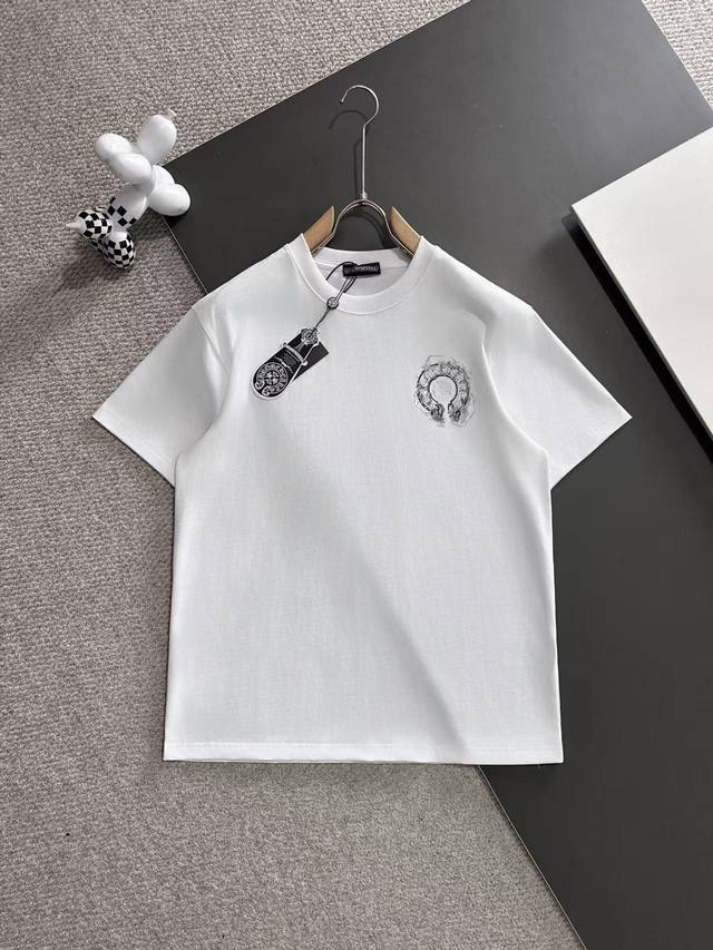 chrome Hearts* 2025春夏款上新 原高版本 克罗心 面料采用260克高密度纯棉 不变形 不缩水 工艺介绍：双线走位 前面后面经典马蹄仿手绘＋精密