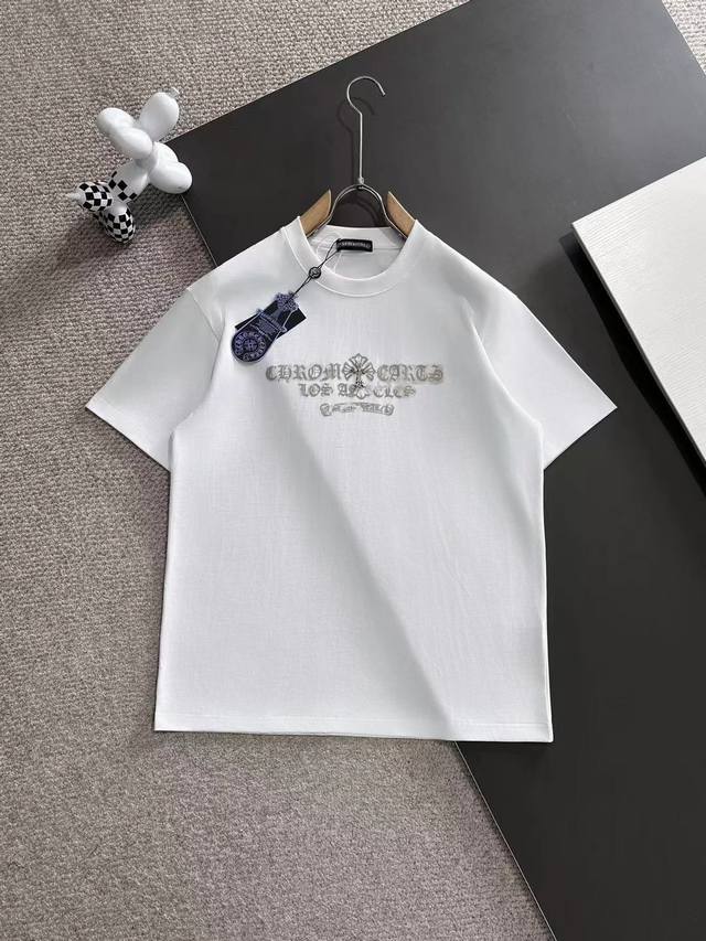 chrome Hearts* 2025春夏款上新 原高版本 克罗心 面料采用260克高密度纯棉 不变形 不缩水 工艺介绍：双线走位 前面字母印花+后面异性马蹄印