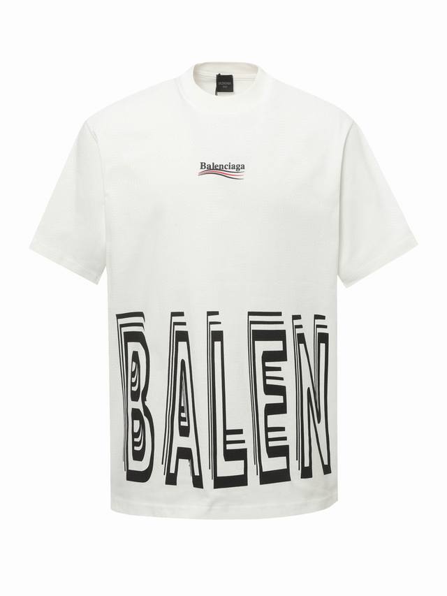 Balenciaga 巴黎世家前后Logo印花短袖T恤 宽松版型采用260克精梳棉双纱 从面料到辅料全部三标齐全跟足Zp进口松井公司浆料印花绝不开裂 整件做法采