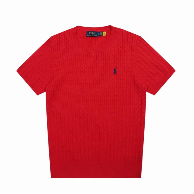 顶级品质 款号：Ds502# 全年不下架 拉夫劳伦Ralph Lauren小麻花圆领纯色刺绣Logo针织短袖 拉夫劳伦Ralph Lauren经典基础小麻花百搭