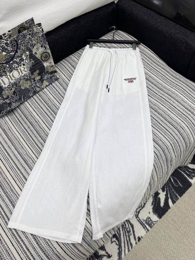爆款现货 原单品质 小众*｜25新款撞色棉麻休闲裤 订制高品质面料质感超赞！ 撞色抽绳宽织带尽显高级感 视觉盛宴 定制刺绣 四季必入的百搭单品 女神必入神器！