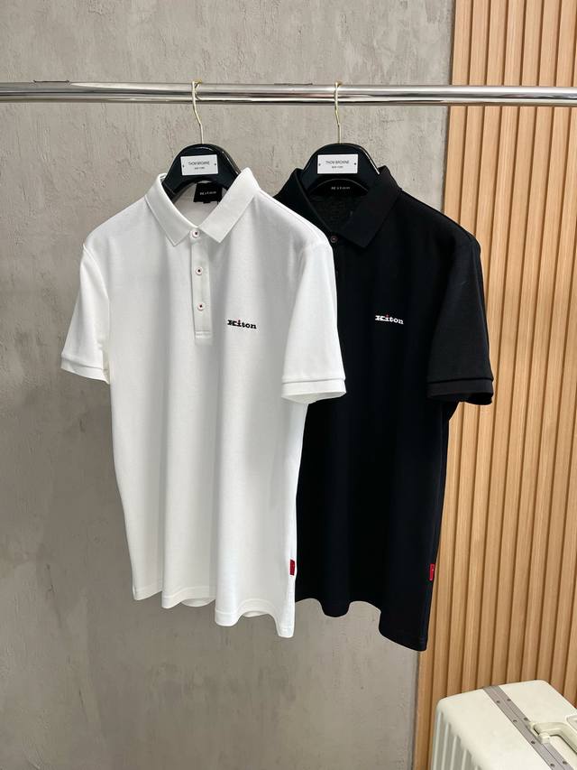 Kiton %新疆长绒棉 面料柔软舒适透气 2025 夏季 限量款短袖Polo系列 ：-