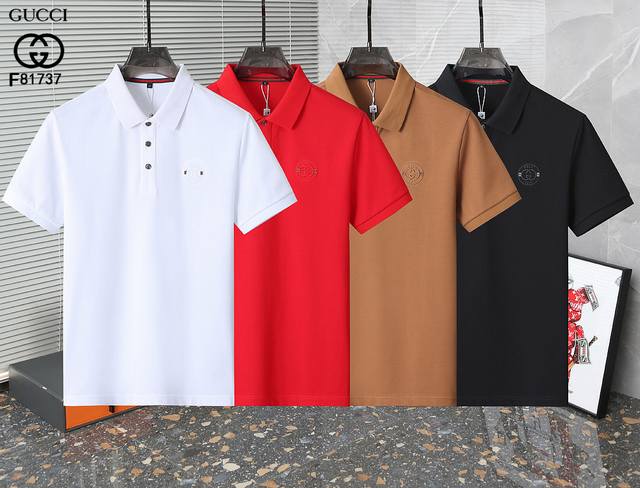 古驰Gucci 2025Ss夏季新款字母Logo男士翻领Polo衫！经典商务男款，高端男装的天花板级别的商务男款！简约时尚大气不失优雅，单穿内搭体面过人，品质控
