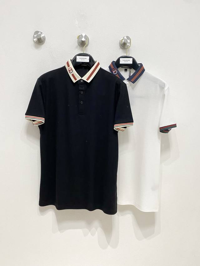 开春新品 古驰 2025Ss夏季新款字母Logo男士翻领Polo衫！经典商务男款，高端男装的天花板级别的商务男款！简约时尚大气不失优雅，单穿内搭体面过人，品质控