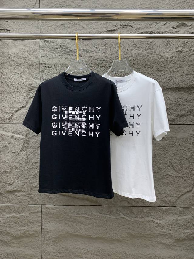 Ss纪家纯棉最新面料 最高版本 胸前Giv字母植绒工艺经典标识图案Logo时尚简约潮流短袖，最顶级的品质专柜原单短袖，顶级制作工艺进口面料，专柜款独特设计，采用