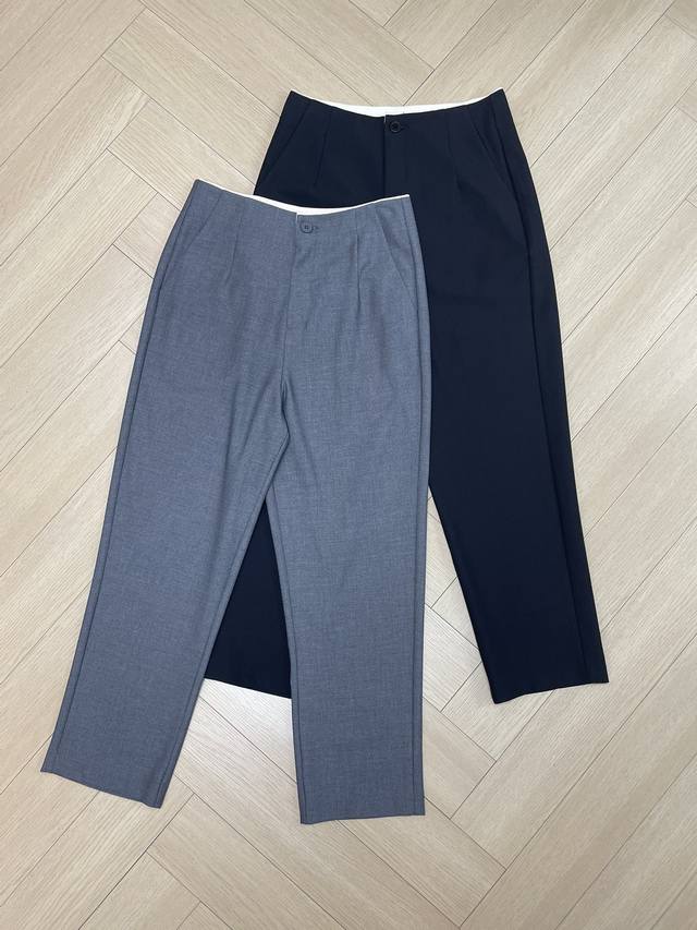 春夏新品 简约休闲烟管裤 通勤百搭九分西裤 黑 灰 S-Xl