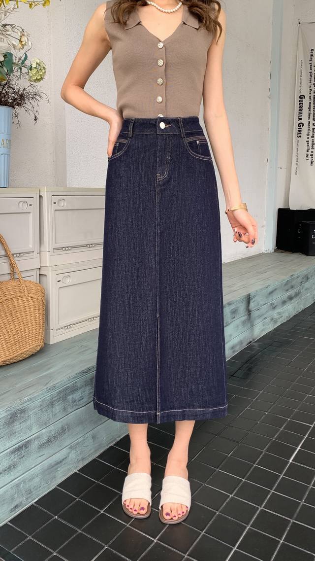新款牛仔半裙上新#S-Xxl