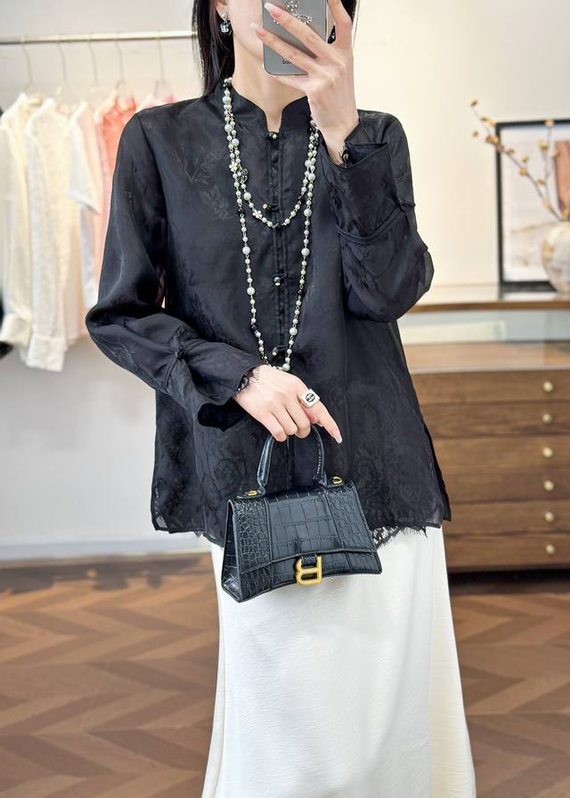 新款真丝欧根纱拼定位蕾丝防晒外披 颜色：杏色～黑色 码数：S～Xl