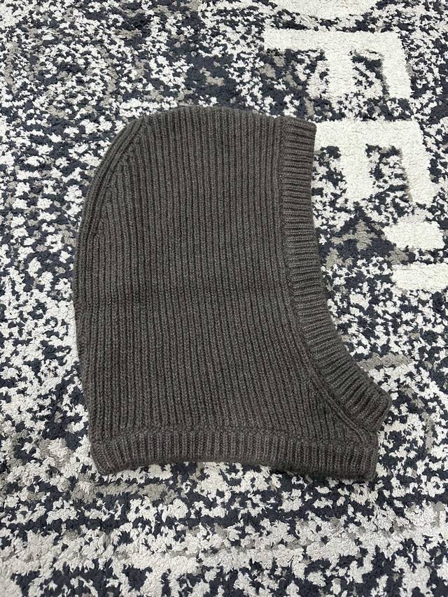 Rick Owens Ss秋冬新款羊绒帽子 巴拉克拉瓦帽 定制100%纯羊毛面料 进口机高密度针织 保暖效果没得说 配吊牌 盒子 均码 两色 咖啡色 黑色 帽子