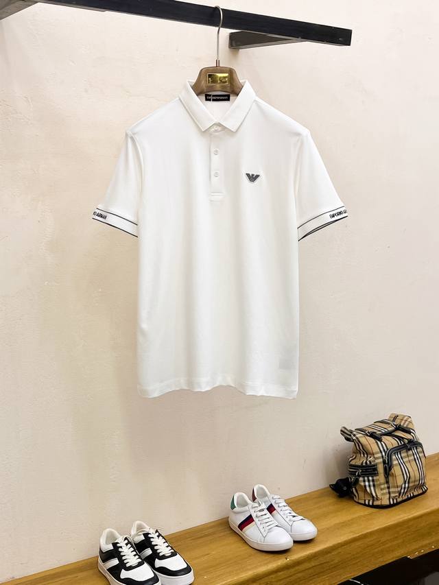 开春新品 阿玛尼 2025Ss夏季新款字母Logo男士翻领Polo衫！经典商务男款，高端男装的天花板级别的商务男款！简约时尚大气不失优雅，单穿内搭体面过人，品质