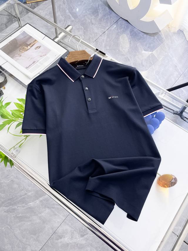 Kiton %新疆长绒棉 面料柔软舒适透气 2025 夏季 限量款短袖Polo系列 ：-