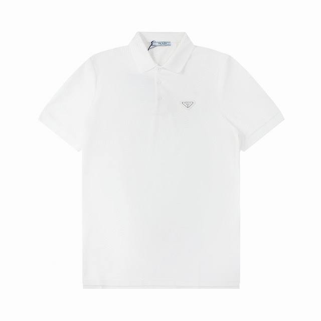 prada 普拉达 三角标字母 polo衫 原版面料 官方同款 定制 同缸染面料 手感非常舒服 春夏最新砖柜同步 时尚又个性 超级百搭好看的一款 男女都非常合适