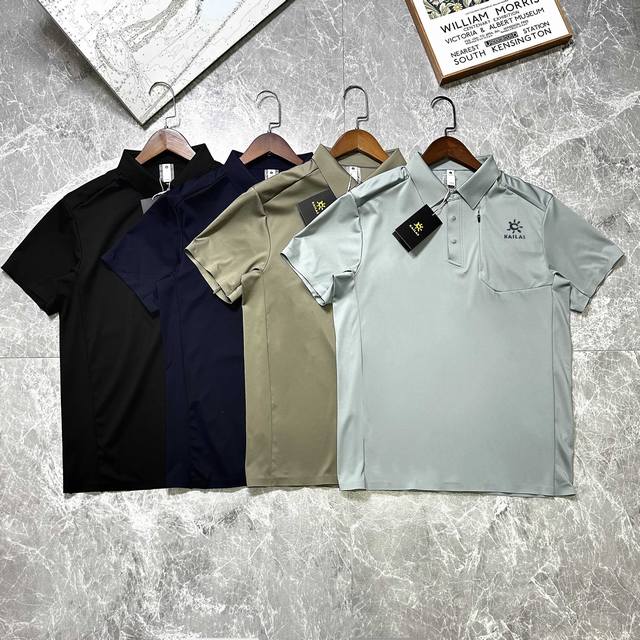 Kailas凯乐石冰丝速干商务落肩款polo 78的锦纶和22的氨纶混合亲肤透气面料 ，面料纤维遍布微孔，快速散热，透气干爽 弹力十足，水洗不变形 ，上身舒适细