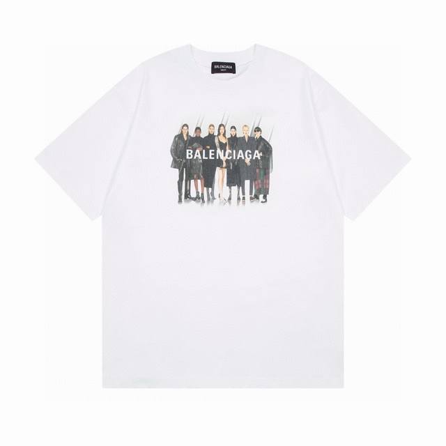 Balenciaga 巴黎世家2025 Ss 经典人像乐队直喷印花短袖T恤 本市场No.1的质量 真正天花板品质 全部原版开发注意细节图 避免被盗图商家混发 正