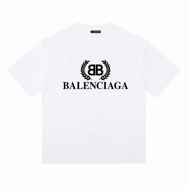 Balenciaga巴黎世家麦穗麦子短袖半袖T恤 采用230G双纱100%精梳纯棉面料 螺纹定织定染无色差！采用过肩拉条工艺，百洗不变形！ -采用高端印花，百洗