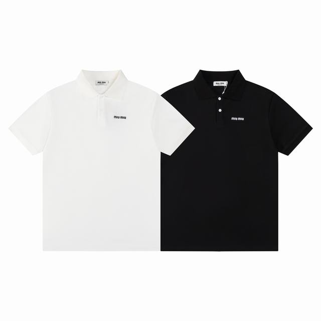 顶级高品质Miumiu 新款系列 微标字母polo衫 采用进口绣花机器 ，原版一致 定制高克重螺纹 双面珠地面料 三标齐全 定制纽扣 面料柔软舒适 还原原版一比