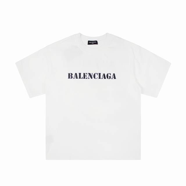 Balenciaga 巴黎世家 Ss24官网限定前后模糊字母印花短袖T恤 原版面料开发，官方专柜同款！ 螺纹定织定染无色差！采用通肩拉条工艺，百洗不变形！ 采用
